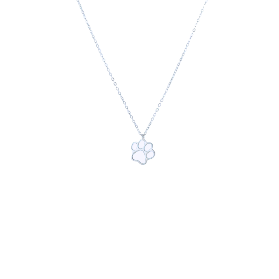 WHITE PAW SILVER NECKLACE