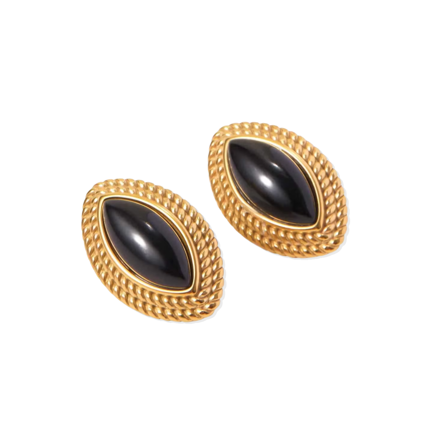 Golden Black Hoops