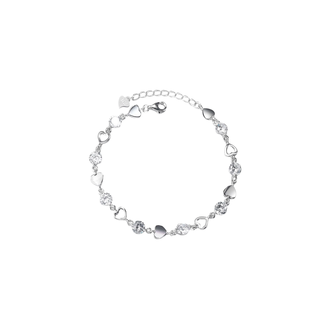 Multi-Heart Silver Bracelet