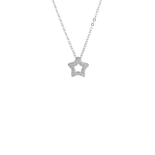 Contour Mini Silver Star Necklace
