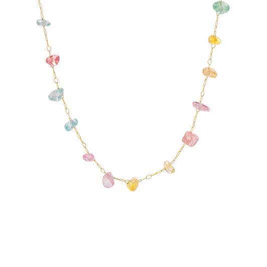 Colorful Stones Golden Necklace