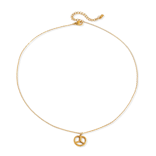 Golden pretzel necklace