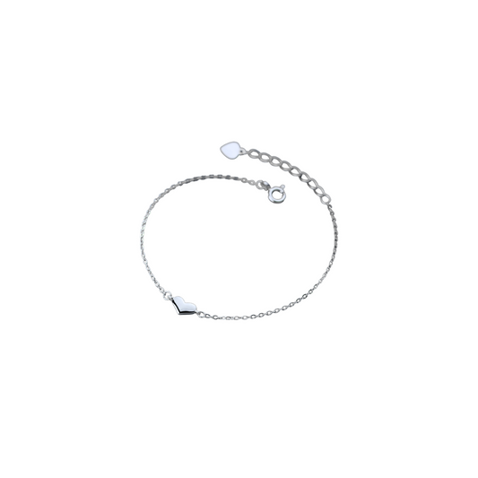 Plain Silver Heart Bracelet