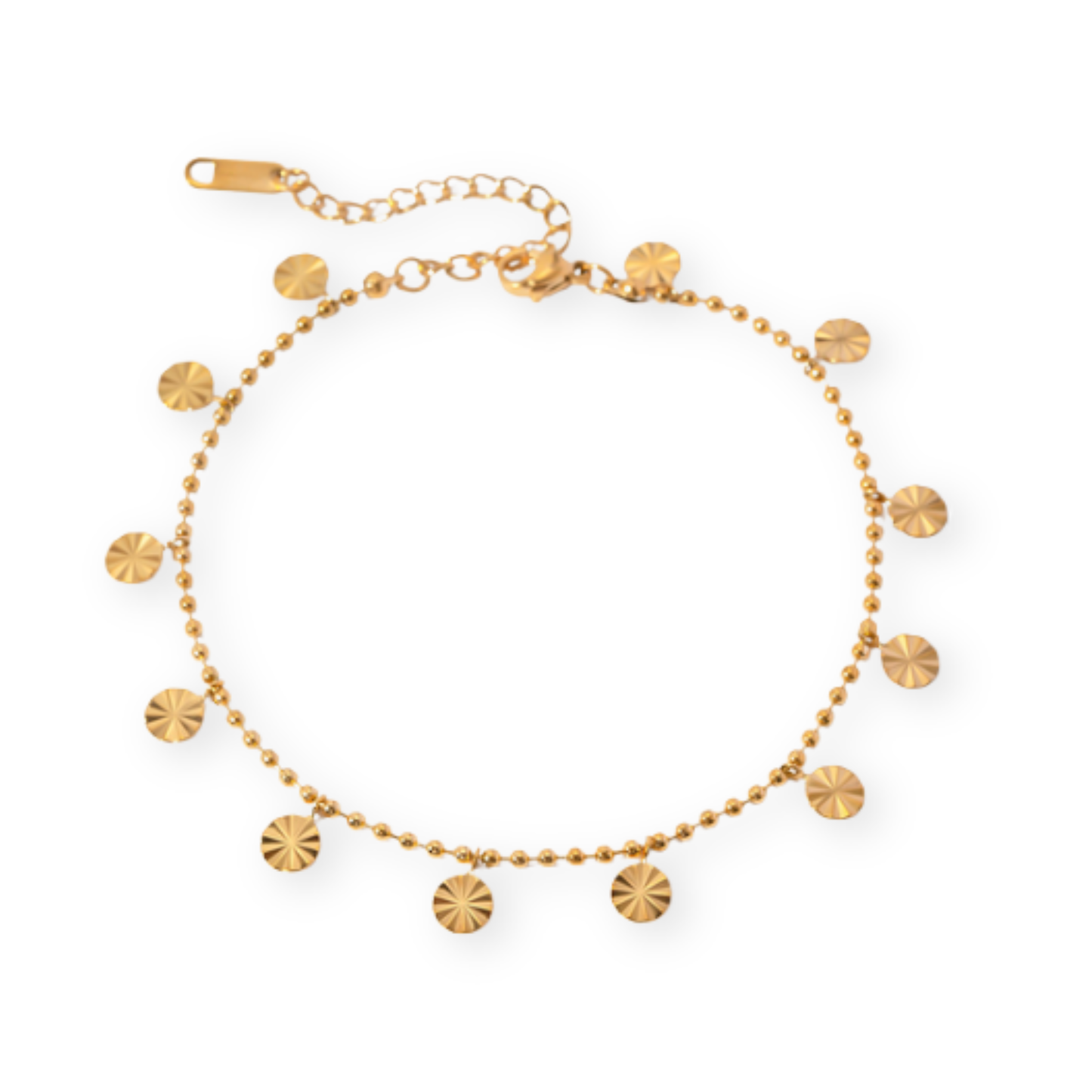 Golden Pink Wheel Anklet