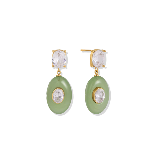 Green Stone Zirc Earrings