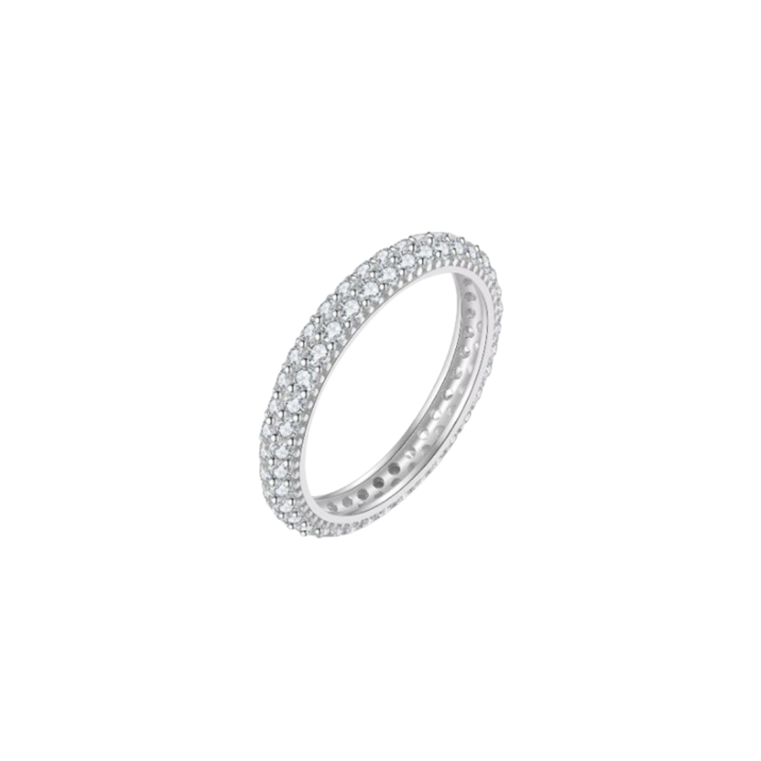 DOUBLE ROW SILVER RING