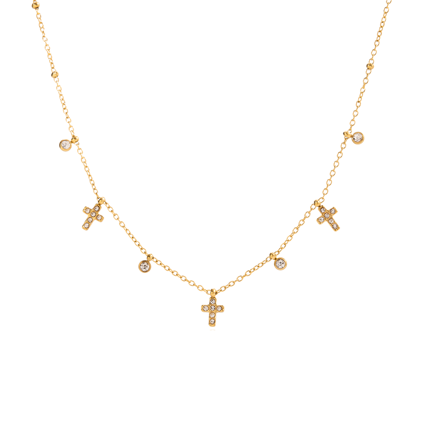 Golden Choker Cross Necklace