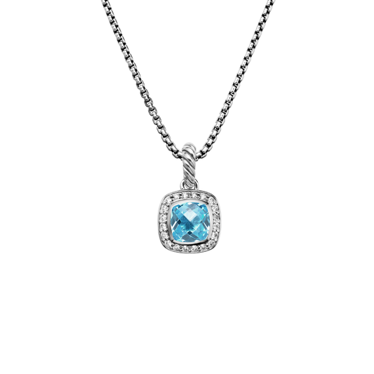 David silver blue topaz necklace