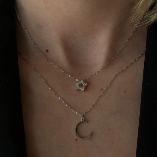 Contour Mini Silver Star Necklace