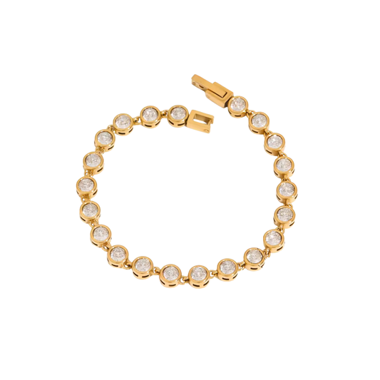 Circle Tennis Golden Bracelet