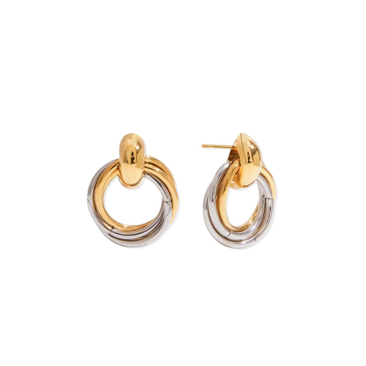 Dual Twisted Circle Earrings