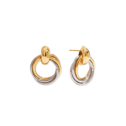 Dual Twisted Circle Earrings