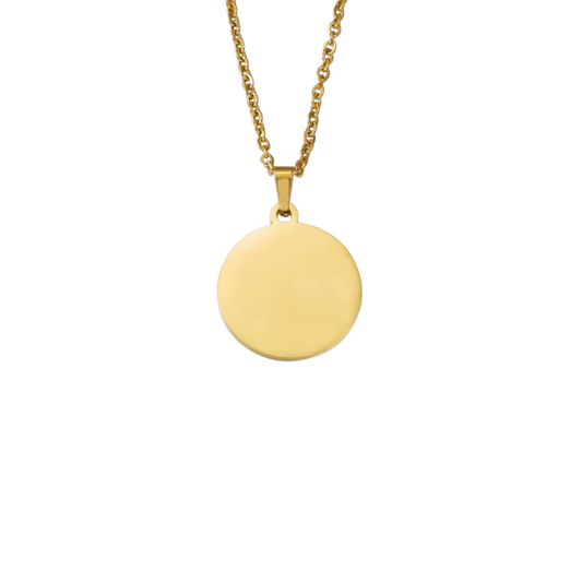 Collar Dorado Medalla Simple