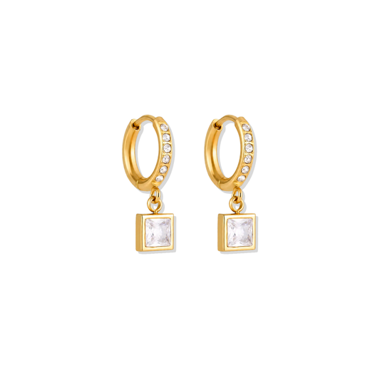Clear Drop Sparkle Hoops