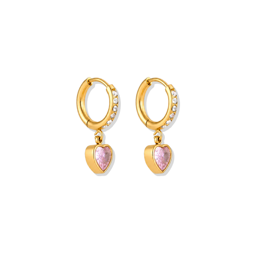 Pink Drop Sparkle Hoops