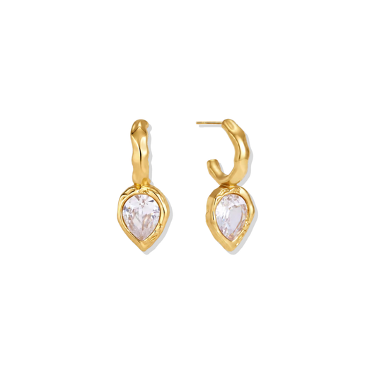 Zirc Drop Golden Hoops