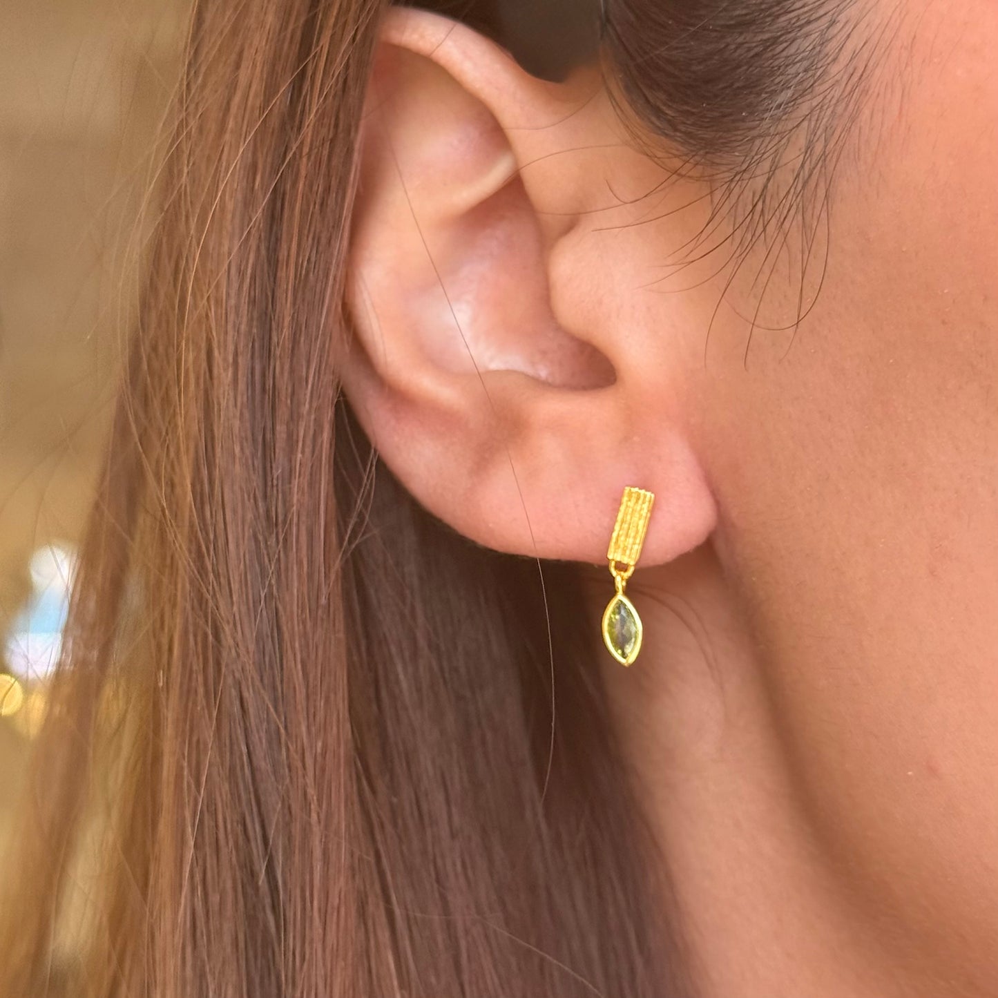 Olive Golden Earrings