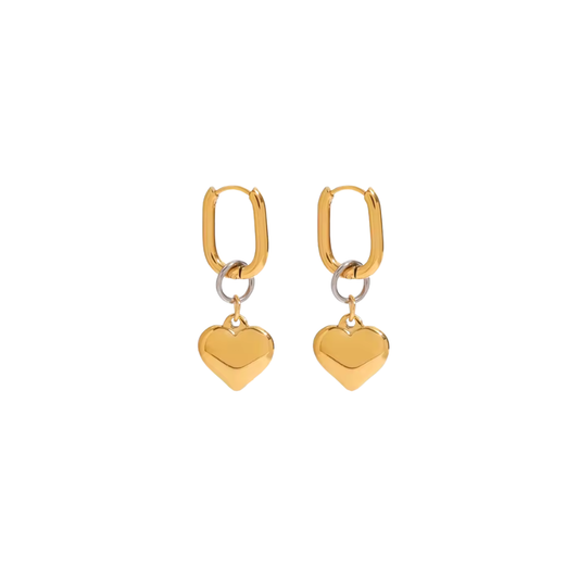 HEART DROP DUAL HOOPS