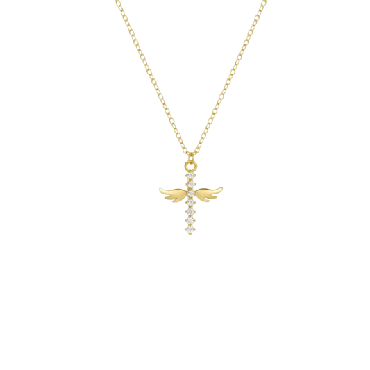 ANGEL WINGS CROSS NECKLACE