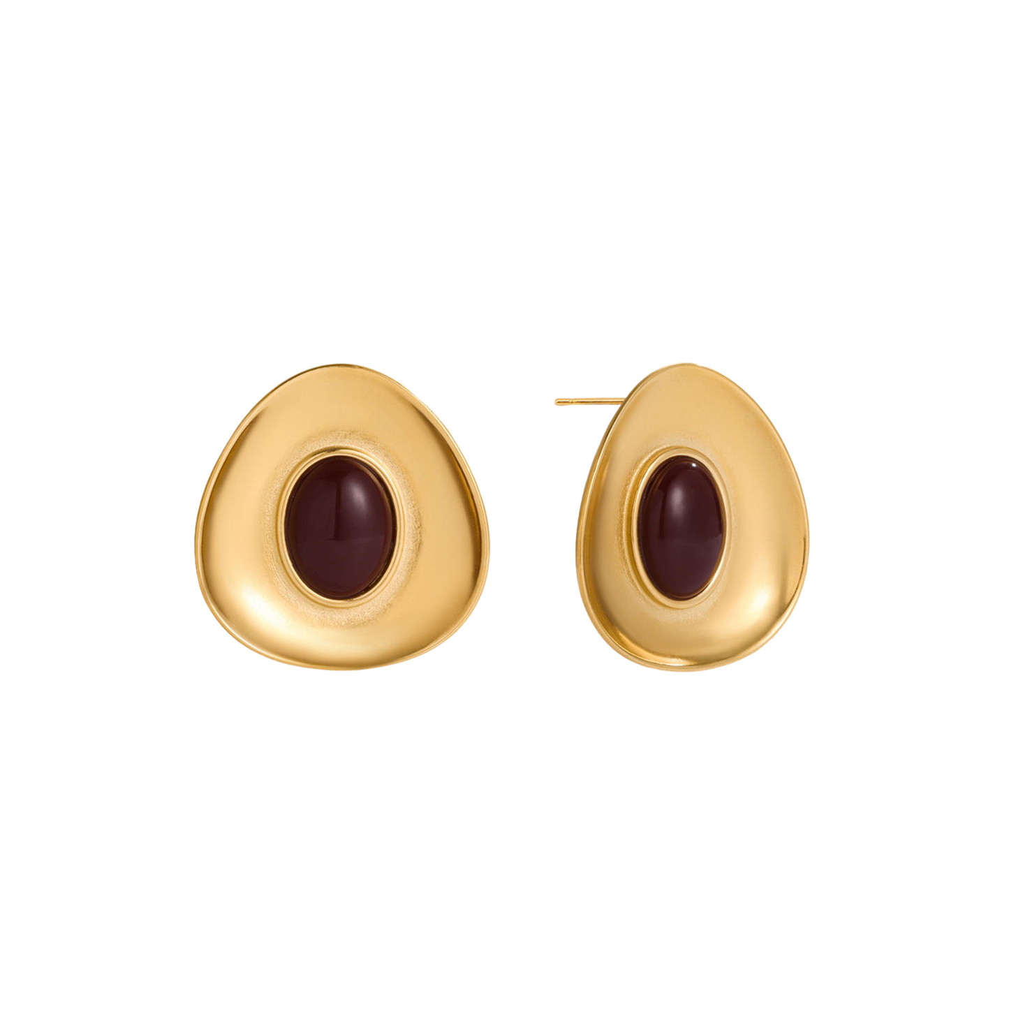 Oval Brown Earrings