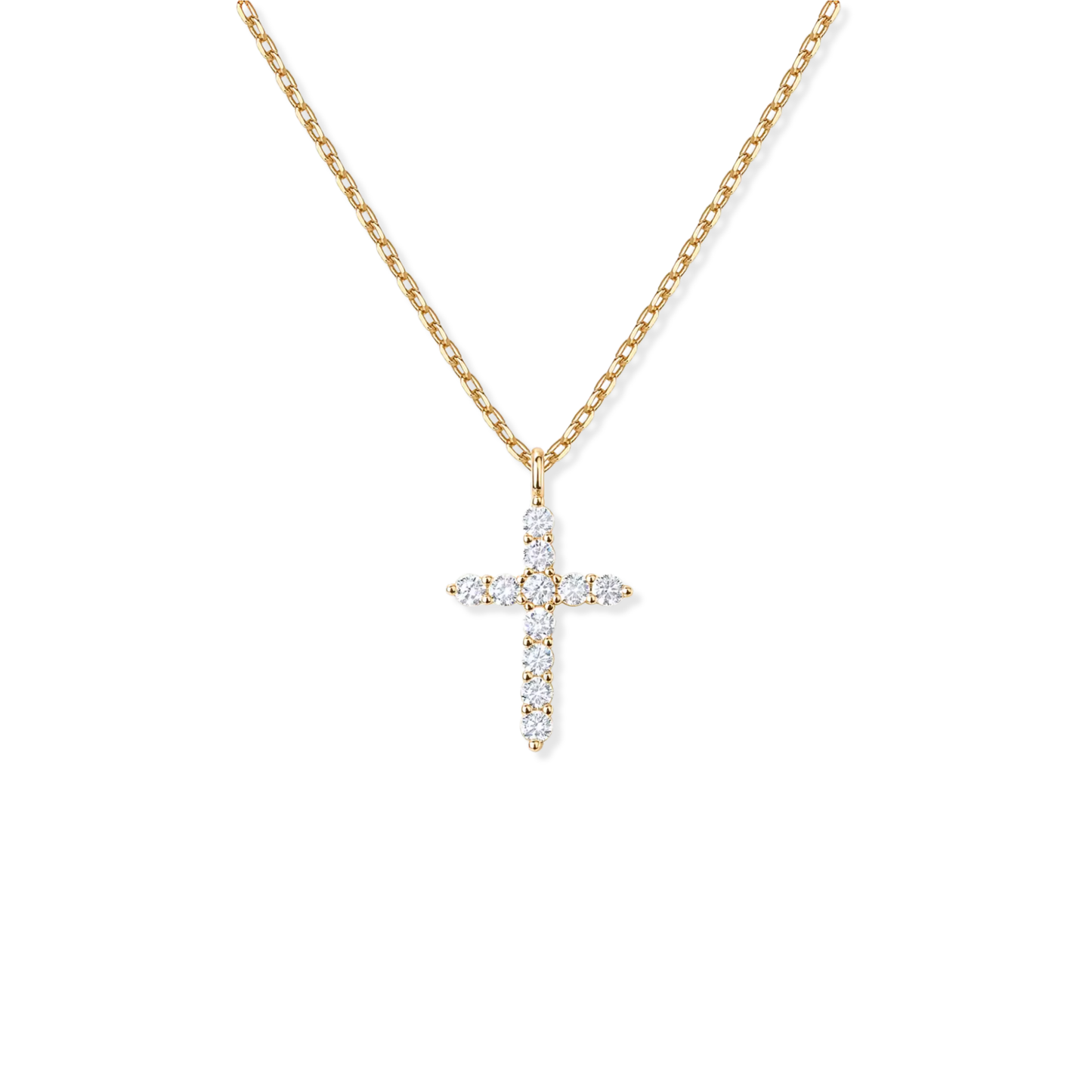 Spark Cross Golden Necklace
