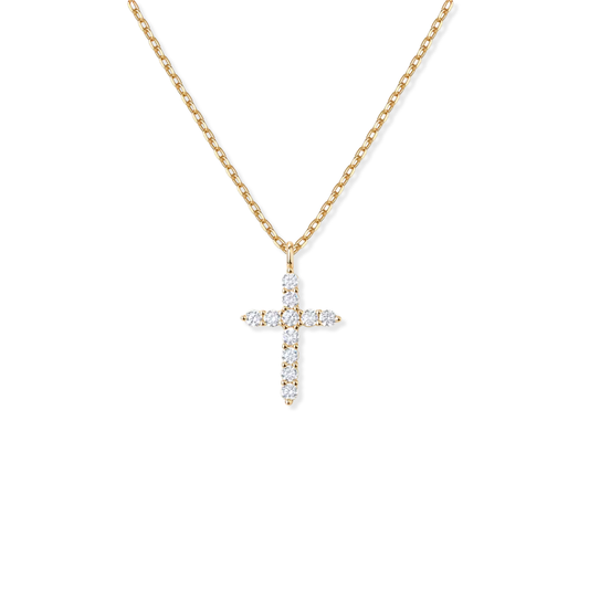 Spark Cross Golden Necklace