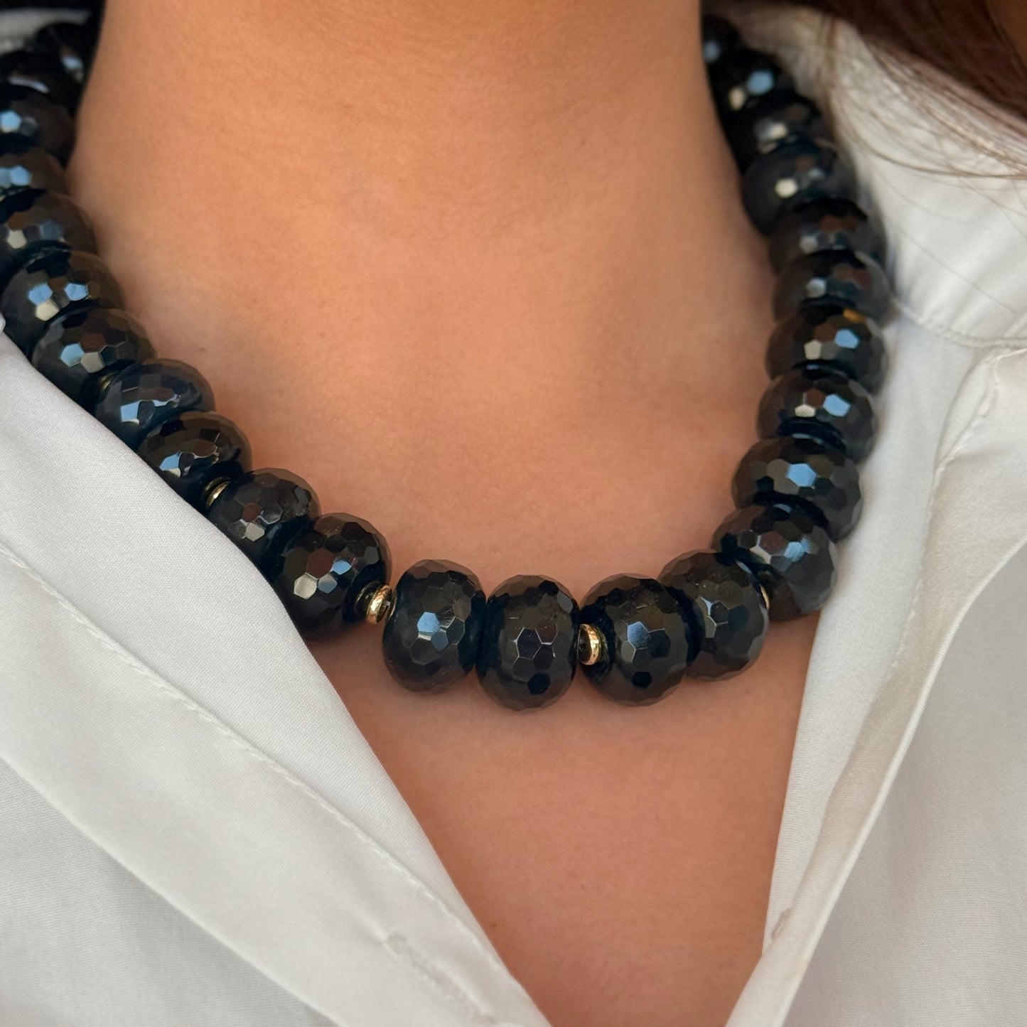 Collar Obsidiana Chunky