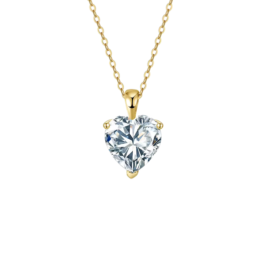 Golden Necklace Heart 3Ct