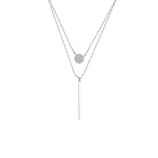 Figures Silver Double Necklace