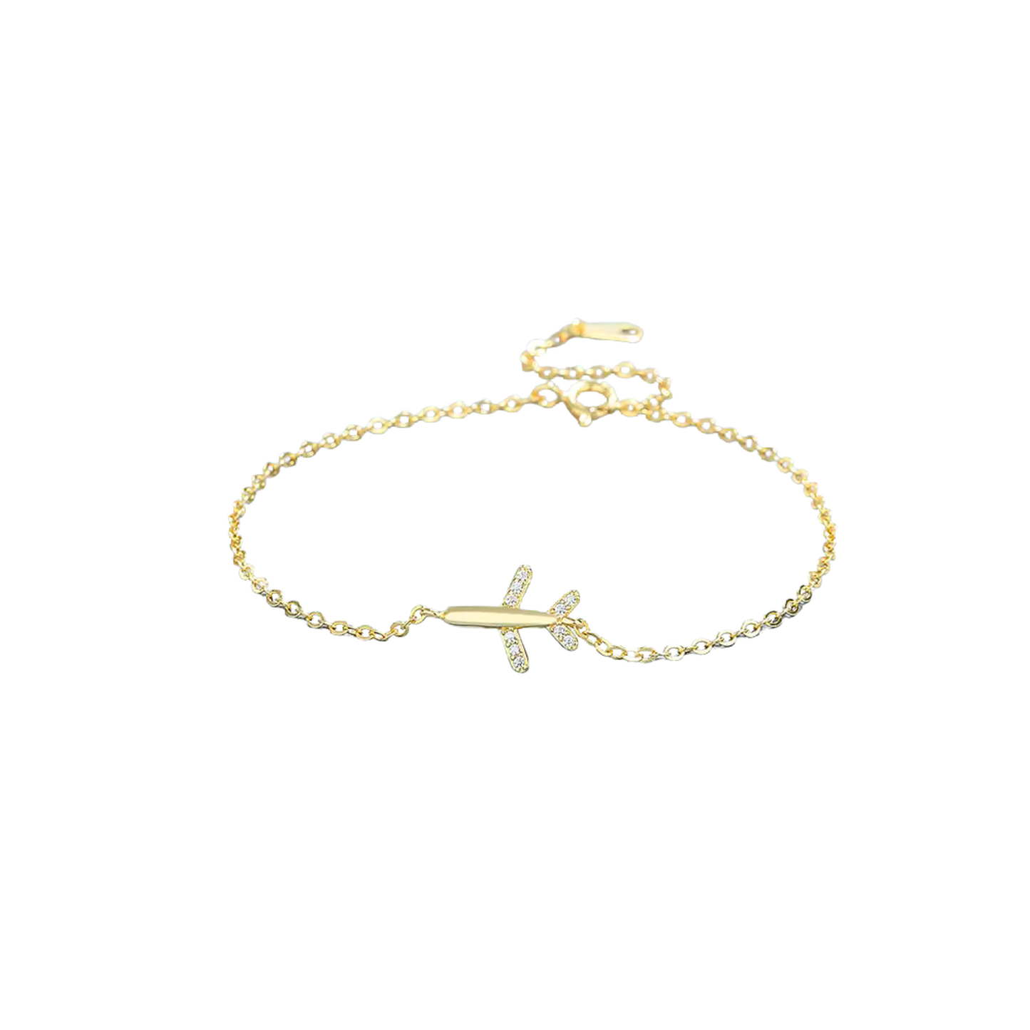 Golden Airplane Bracelet