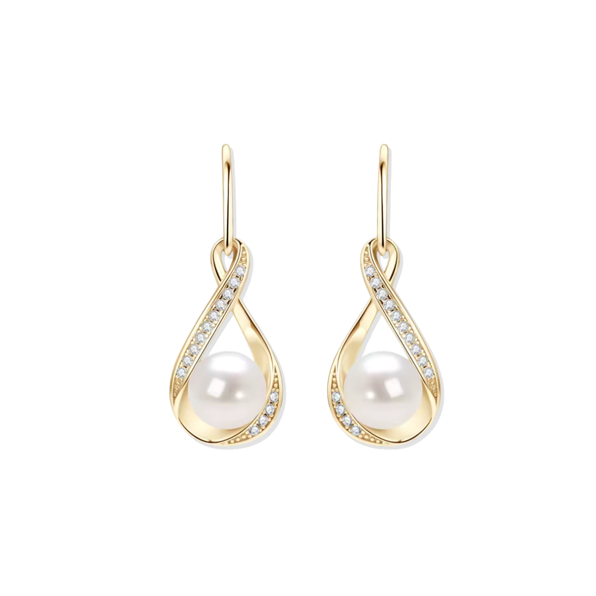 Golden Eternal Pearl Earrings