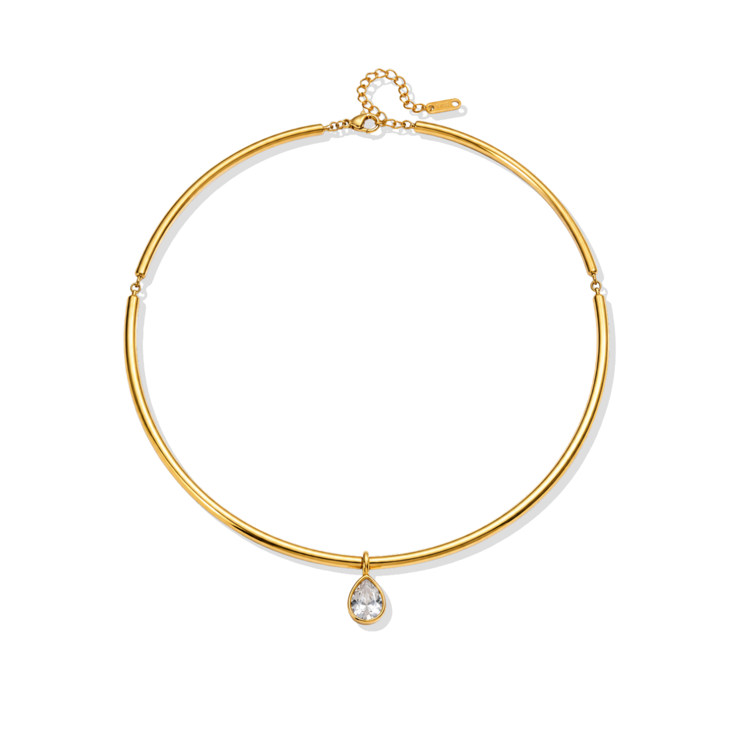 Spark Drop Rigid Golden Necklace