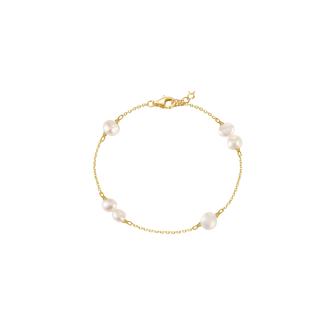 DOUBLE AND SINGLE PEARL GOLD DELICATE BRACELET