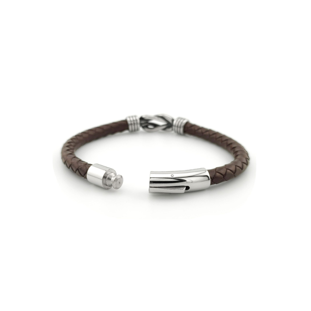 STEEL KNOT LEATHER BRACELET