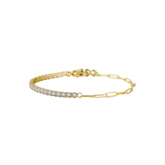 ZIRCONIA FIGARO GOLD BRACELET