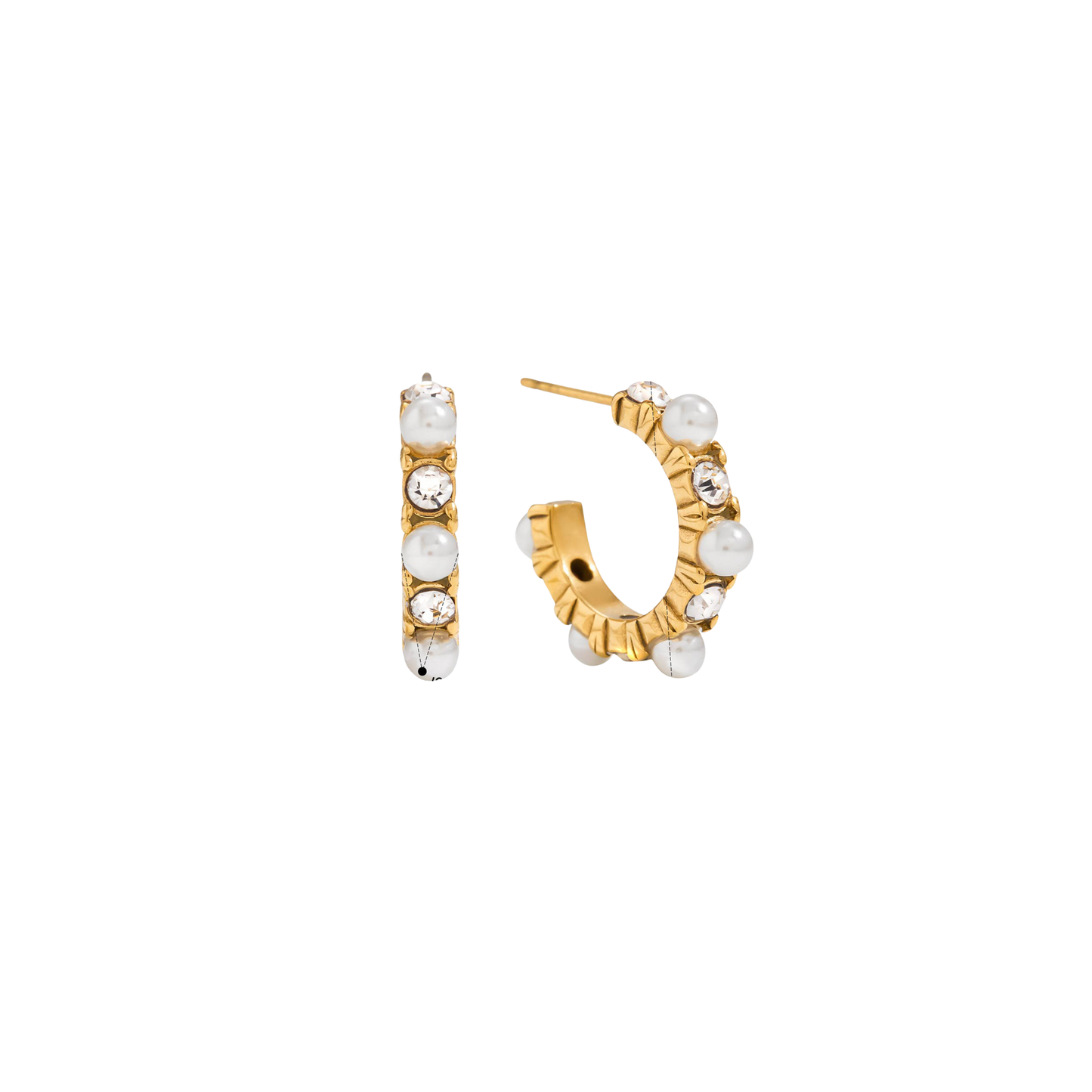 Pearl And Spark Golden Hoops