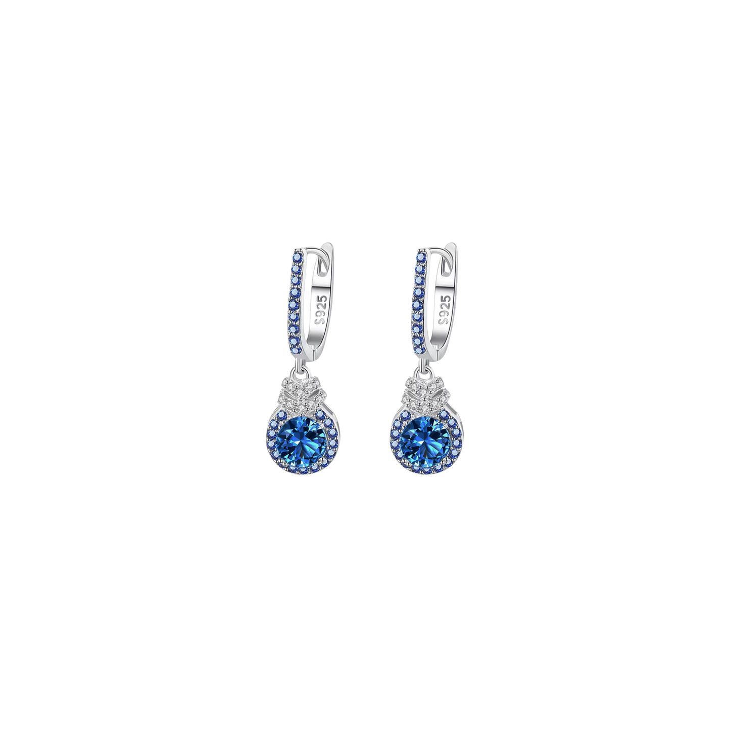 Silver Earrings Sea Blue