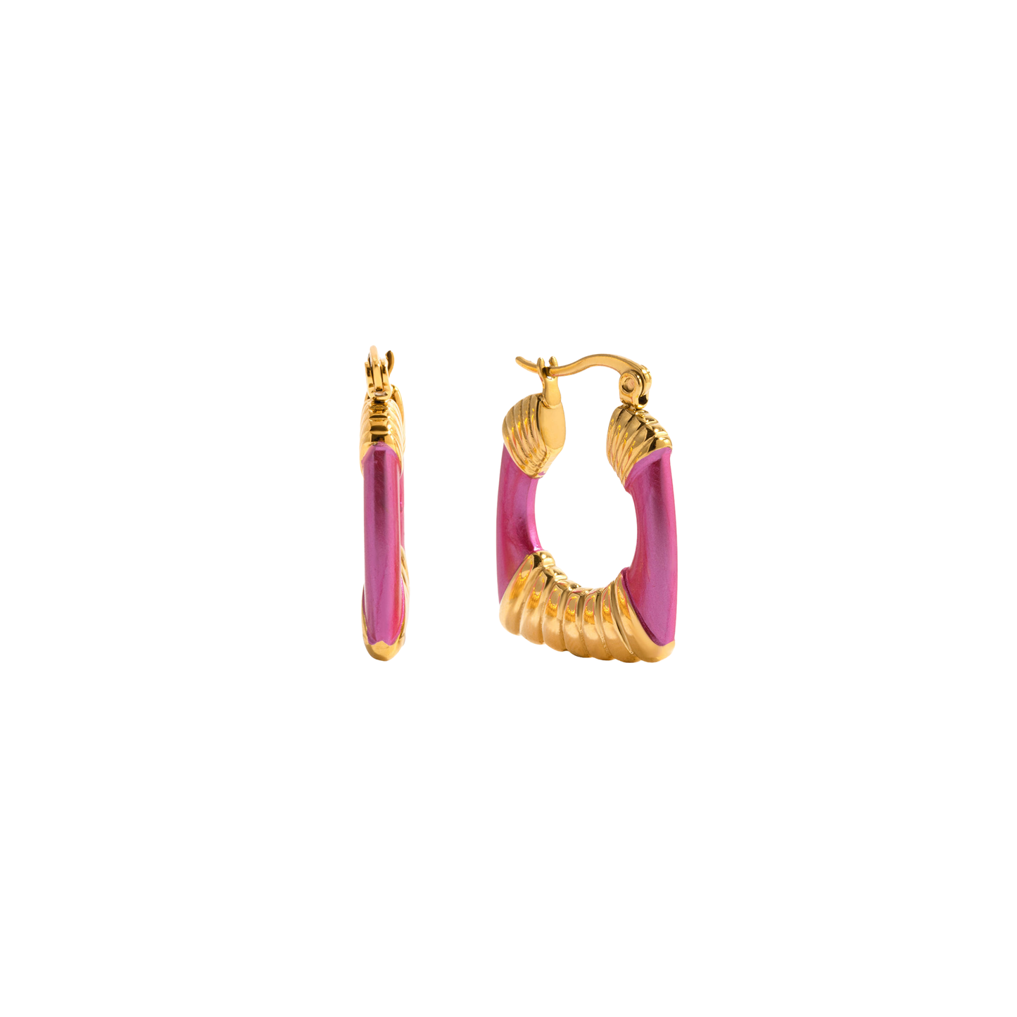 Pink Golden Earrings