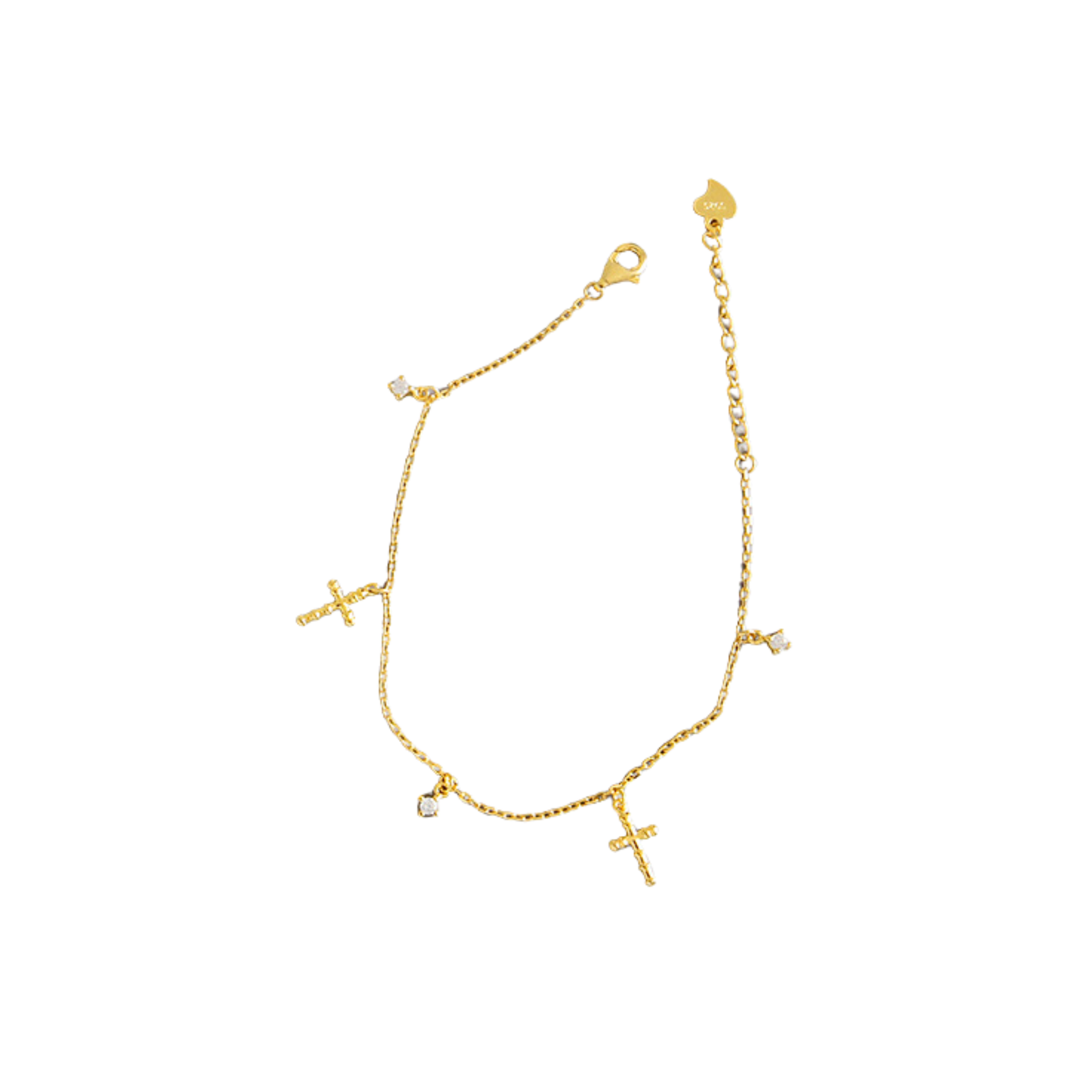 Charms Cross Golden Bracelet