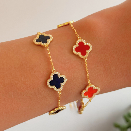 Clover Red Golden Bracelet