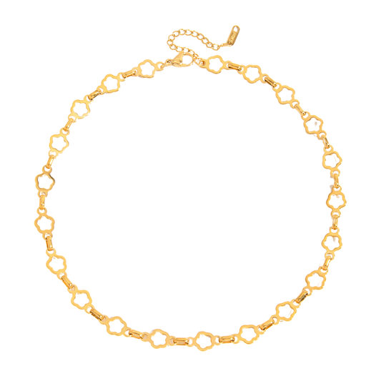 Golden Outline Flower Necklace