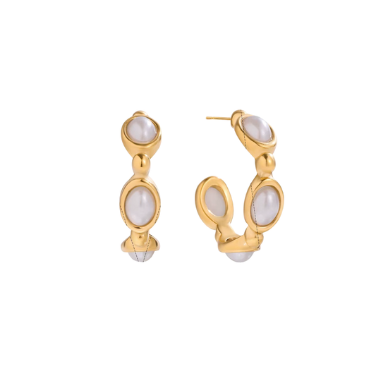 Medium Hoops Pearl