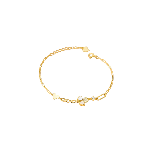 Ribbon Heart Golden Bracelet