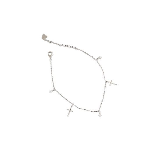 Charms Croos Silver Bracelet