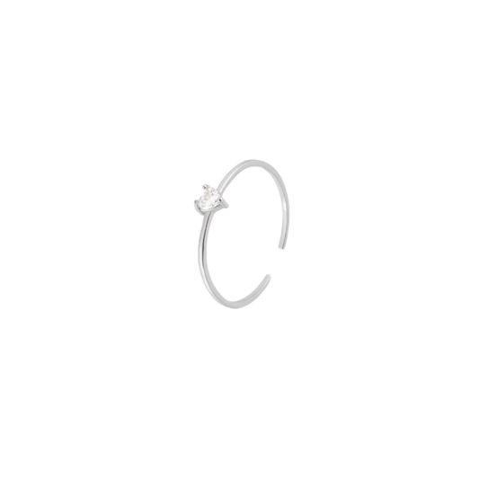 CLEAR HEART GOLDEN RING