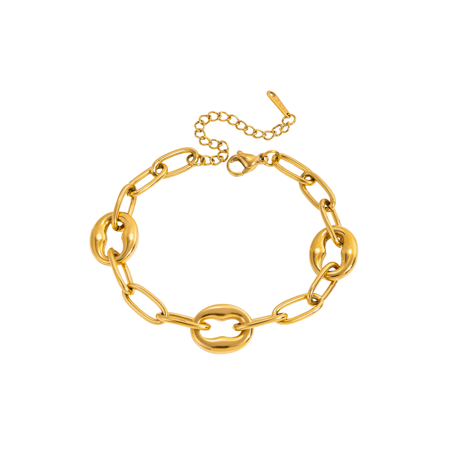 Irregular Oval Golden Bracelet