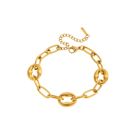 Irregular Oval Golden Bracelet