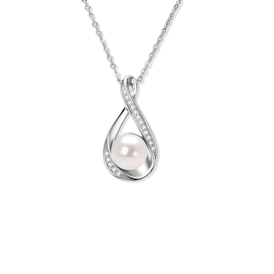 Silver Eternal Pearl Necklace