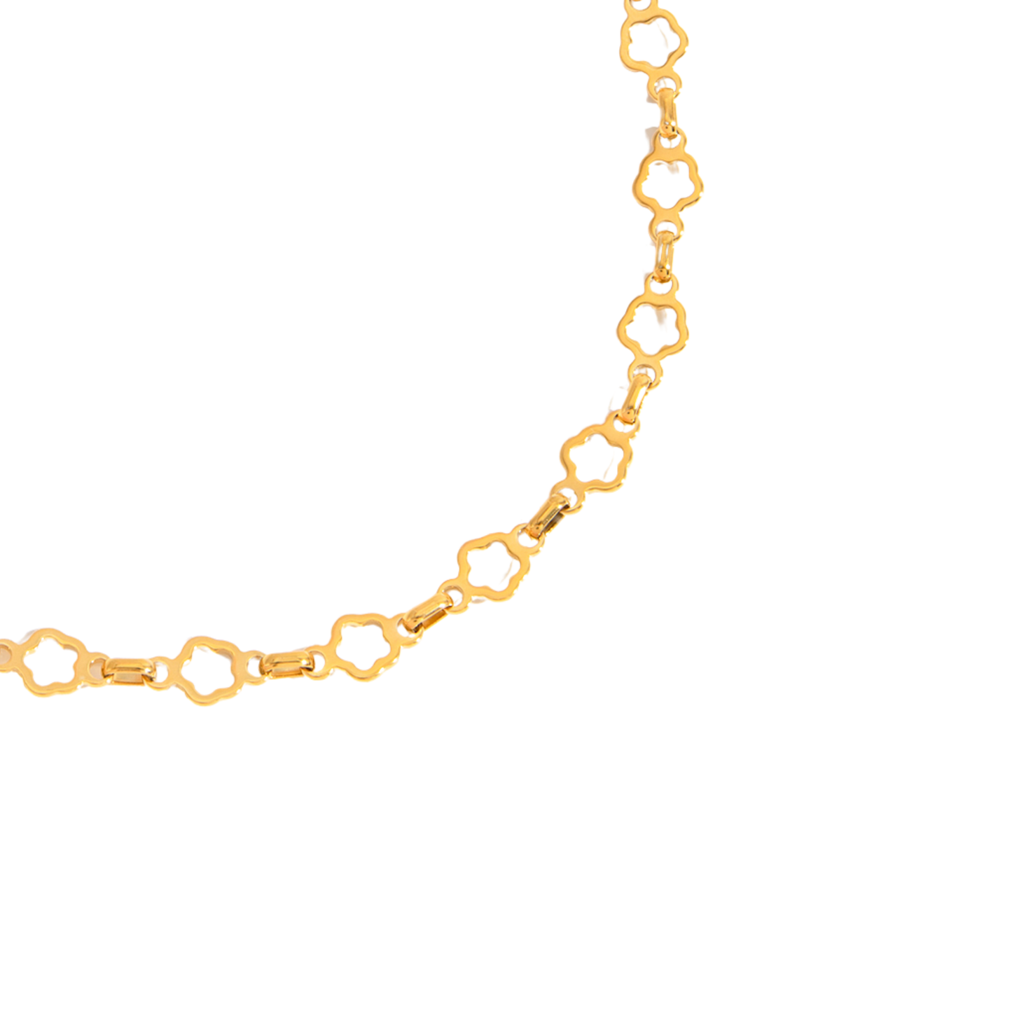 Golden Outline Flower Necklace