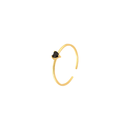 BLACK HEART GOLDEN RING